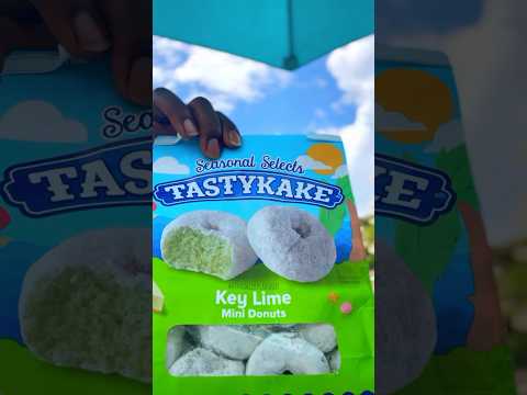 Seasonal Powder Donut : Key Lime Flavor‼️ Ok Tastykake #seasonal #shorts #keylime #donuts #new