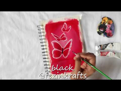 BUTTERFLY EASY ACRYLIC PAINTING TUTORIAL/fezinkrafts