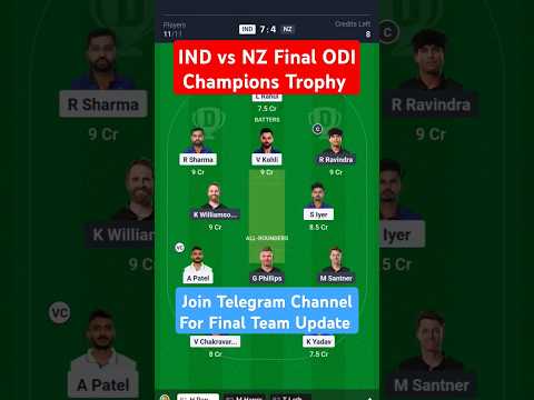 IND vs NZ Fantasy Team | IND vs NZ Dream Team Prediction| India vs Newzealand ODI Final Team Today