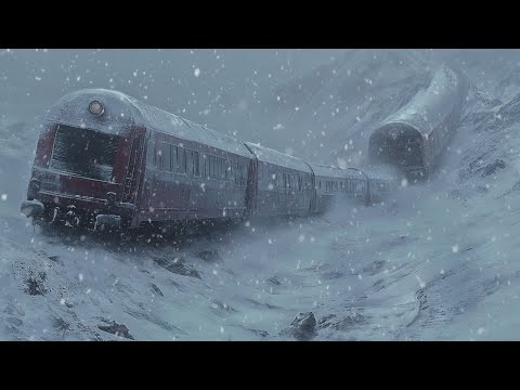 Snowstorm Sounds in old train station at Night | Relaxing Blizzard and Howling Winds | Dimmed Screen
