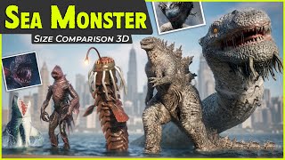 Sea Monsters Size Comparison 2026 | Godzilla vs Giant Sea Creatures | Biggest Sea Monster