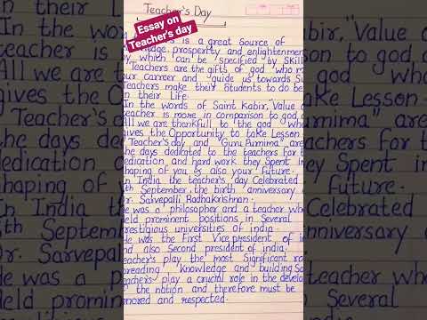 10 lines essay speech writing on teacher's day 🙏#teachersday  #shorts  #shortsviral