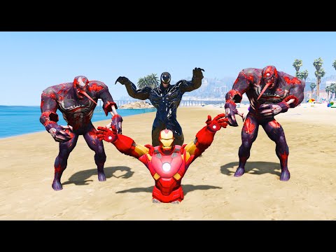 Avengers Unite Hulk Brothers, Spidey, & Cap Save Iron Man from Venom Army! #gta5