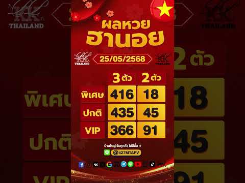 ตรวจผลหวยฮานอย งวดประจำวันที่ 25 พฤษภาคม 2568