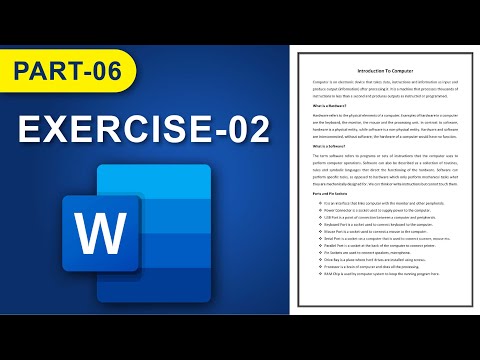 Microsoft Word | Exercise-02 | Home Tab | Lecture No.06 | Urdu/Hindi |