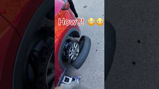 Be honest… how did this tire get like this?  #roadside #mazda #flat #automobile  #fyp