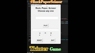 Tkinter - make Rock Paper Scissor Game | ganeshrawatz #python #rockpaperscissors