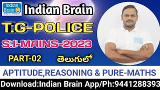TELANGANA/S.I-MAINS-23/APTITUDE/REASONING/PURE-MATHS/Narsing sir/Indian Brain/ssc/cgl/bank/police/02