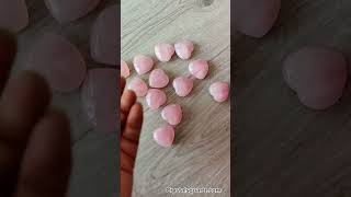 Hand Carved Natural Pink Rose Quartz Crystal Heart#naturalstone #rosequartz #crystals #pink #heart
