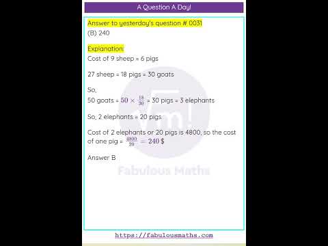 Daily Maths Challenge #32 - Algebra - Linear Eq in Single Variable  #mathchallenge #education