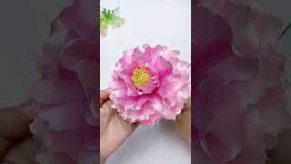 DIY satin ribbon peony flowers#handmade #handmadegifts #flowers #gift #ribbon #peony #handmadecraft