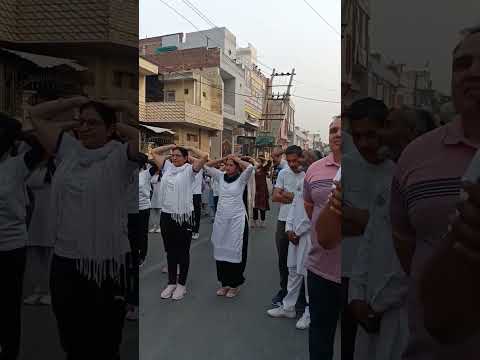Yoga performance by Ayush department in Cyclothon 2 Tiranga Chowk Sonipat
