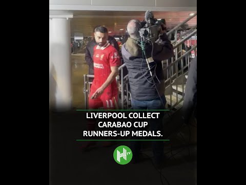 DEFLATED Liverpool collect their Carabao Cup runners-up medals 😖