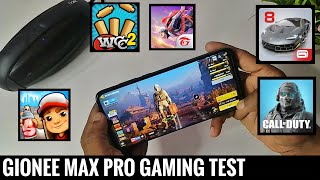 Gionee max pro gaming test | Rs.6999 | Call of Duty | Free Fire | Asphalt 8 | World Cricket  | Sub