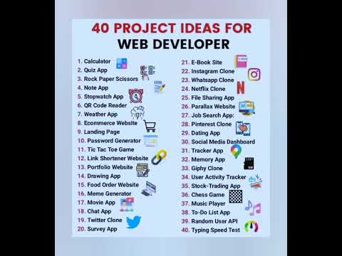 40 Project Ideas for web developer#shorts#shortsvideo#trending#ytshorts#projectideas#webdevelopment