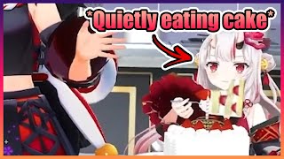 Ojou Eating Cake Quietly During Mio’s Announcement Is the Cutest Thing Ever【Hololive】