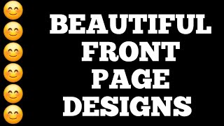 Beautiful Border Designs |Project Work Designs |Assignment Front Page Designs |Cover Page Designs