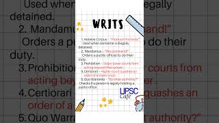 5 Powerful WRITS You Must Know! | Article 32 | Indian Constitution #upsc #upscpolity #upscshorts