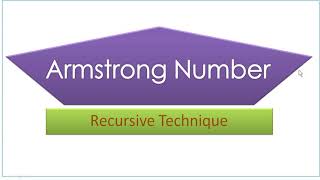 Armstrong Number Java Program Using Recursion Technique | ISC Class 12