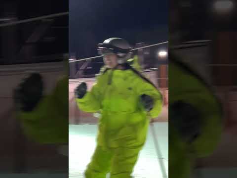 My cousin and niece first tried skiing on big hill #massachusetts ##skiiing  #snow #khmerinusa