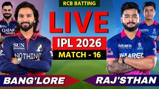 🔴 RCB vs RR, IPL 2026, Cricket Live Match Today Scores & Commentary, Bangalore vs Rajasthan
