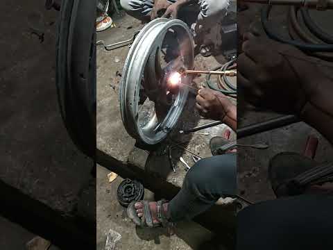 Bike Wheel Welding | bike alloy wheel aluminum welding #shot #trending #viralshorts #trendingshorts