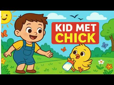 Nursery Rhymes 🐥✨ Kid Met Chick – A Cute Friendship Story for Kids! | Nursery Rhyme 🎶