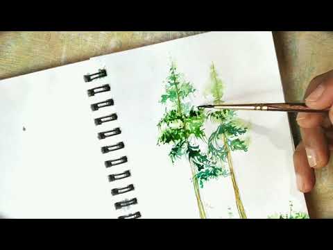 landscape painting ! ✨🌴#trees#landscape#minipainting
