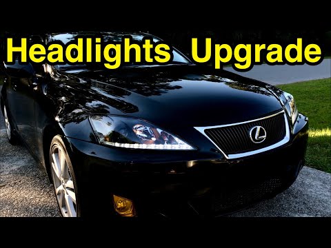 LED headlights installation on Lexus IS250, IS350, IS-F Sport (2006, 2007, 2008, 2009, 2010).