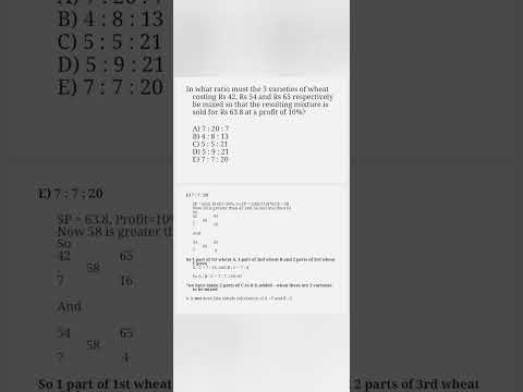 Alligation and mixtures