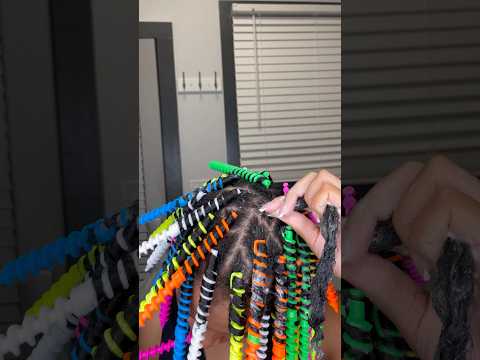 Spiral rod set on natural hair