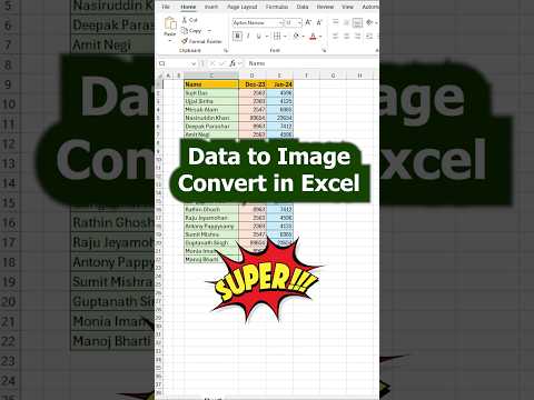 Data convert to Image in Microsoft Excel 💯#excel #computerexcel #excelhindi