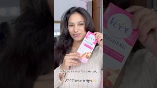 Waxing my face using VEET wax strip 😭 Have you tried it$ #khushiglamgirl #VEET