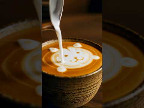 A Cat in Your Cup ☕🐱 With Jazzy lofi beats  #cafemusic #latteart #catlatte #coffeetime