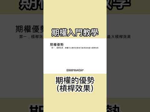 期權的槓桿效果 #期權 #股票期權 #不二期權 #交易心得 #期權教學
