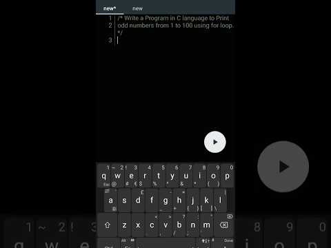 Print odd number 1 to 100 in C || coding on mobile||#ytshort #clanguage #codewithkaran