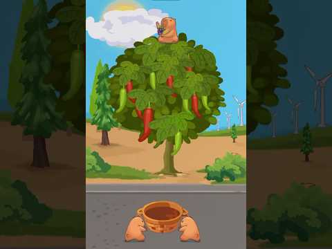 Mama Capybara Throws Red Peppers to Her Babies! 🐹🌶 So Cute! #cookingdom #games #gaming