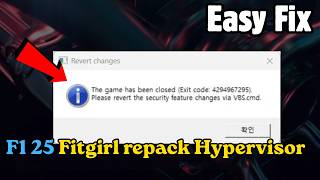 F1 25 Fitgirl repack Hypervisor (Easy Fix)