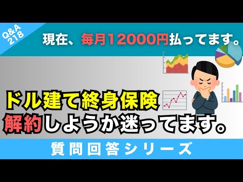 【質問回答】ドル建て終身保険 vs NISA！49歳で解約して掛け捨て保険に切り替えるのは正解なのか？→に回答！【Q&A218】