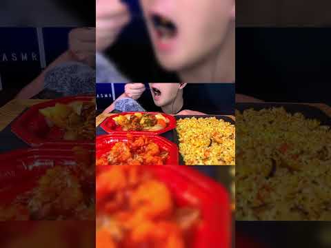 ASMR Shrimp Chili, Sweet and Sour Pork, Fried Rice | Mukbang, Eating Sounds, Chewing Sounds