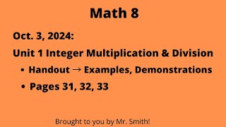 Math 8 Unit 1 | Lesson 5 | pages 31, 32, & 33
