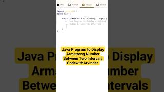 display armstrong number between two intervals in #java