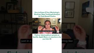 #short How to Know If Your Marketing Is Working | Data Tracking & Analysis for Cash Based Practice