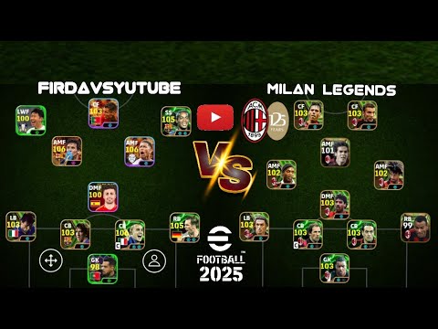 Milan LEGENDS Challenge Event: FirdavsYuTube VS Milan LEGENDS #efootball2025 #efootball