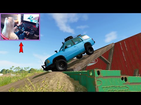 Offroading in the updated industrial map - BeamNG drive | Logitech g920 gameplay