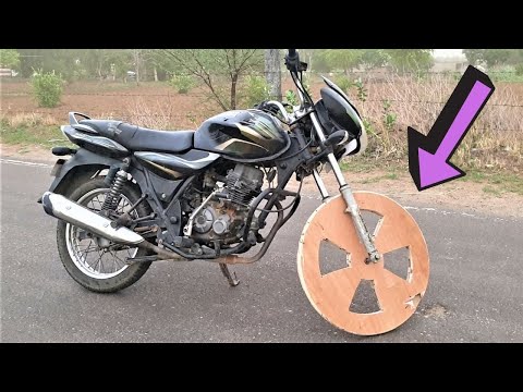 बाइक में लगाया लकड़ी का टायर | Wooden Tyre in Bike | Amit XYZ |