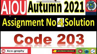 ⏩ AIOU Code 203 Solved Assignment No. 4 Autumn 2021 || General Science || Level: Matric || Complete