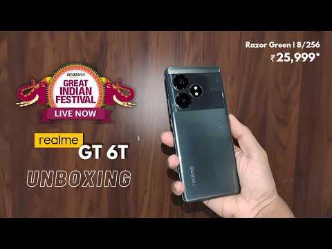 realme GT 6T Unboxing & Quick Review | Amazon Sale Retail unit | Razor Green |