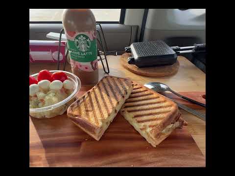 Cheese Toast with a Sandwich Maker │ Car Camping in Osaka Japan
