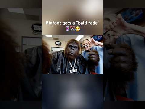 Bigfoot Gets Haircut At Sports Clips #bigfoot #vlog #sasquatch #shortsfeed #fyp #funny #ai #veo3